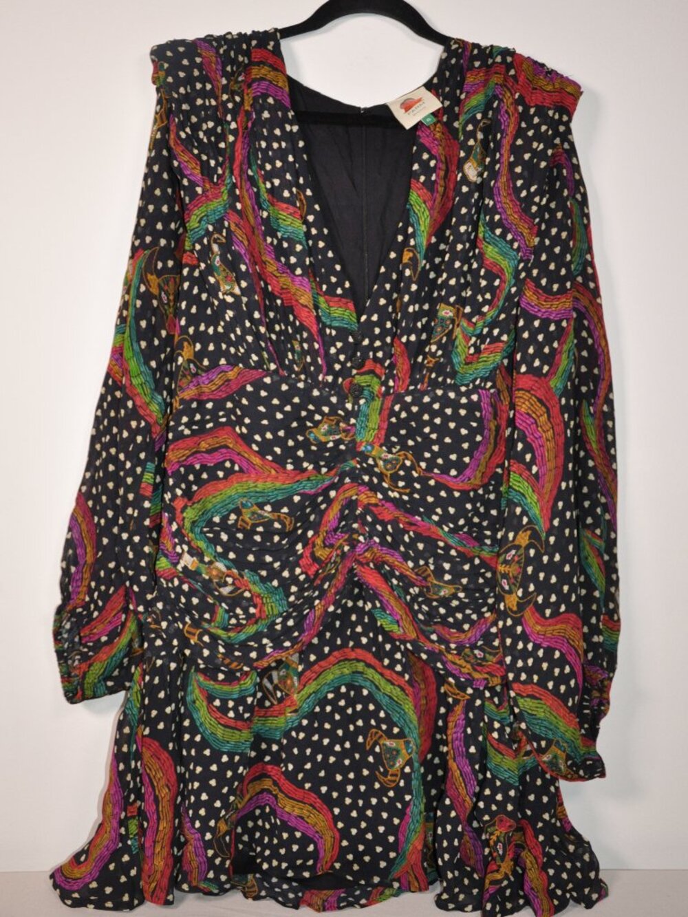 Farm Rio Rainbow Oxen Polka Dot Mini Dress